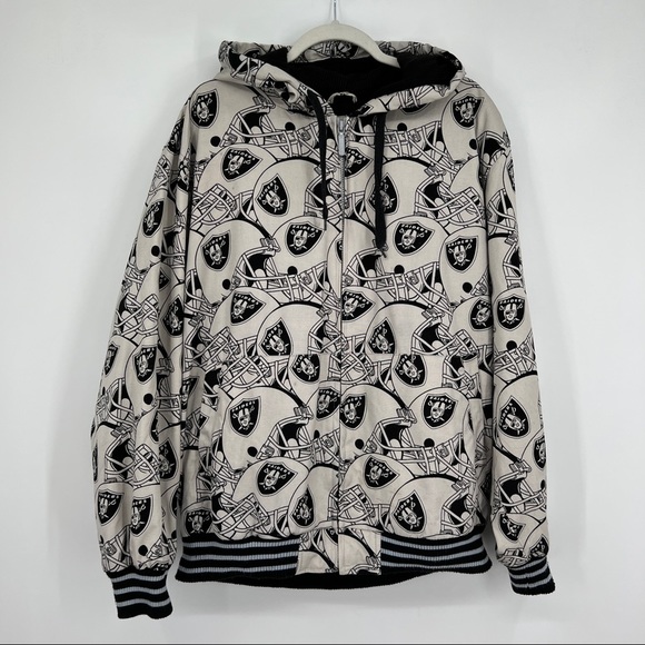 NFL Other - Nfl Las Vegas Raiders Helmet Print Graphic Long Sleeves Hooded Jacket Multi